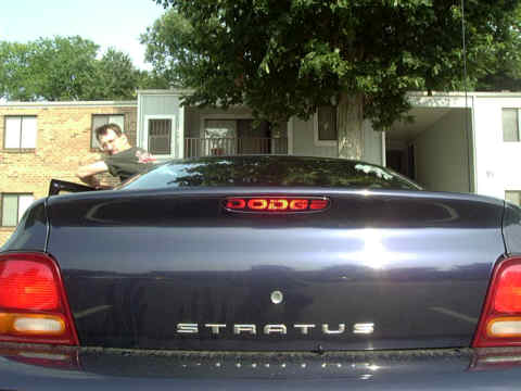 Rear View, showing Center Brake Light, with Brakes Applied (and justDave)